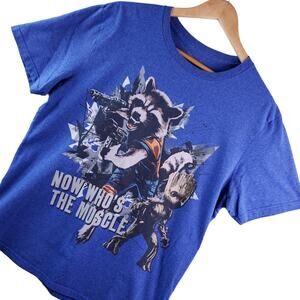 Marvel's Men's Guardians of the Galaxy Rocket Groot T-Shirt Size Large Disney